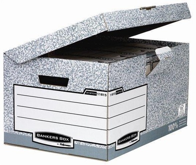 Papírenské zboží - Archivační kontejner "BANKERS BOX SYSTEM", uzaviratelné víko, karton, FELLOWES [10 ks]