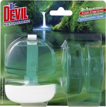 Papírenské zboží - Dr. Devil Natur Fresh 3v1 Wc tekutý závěs 3 x 55 ml