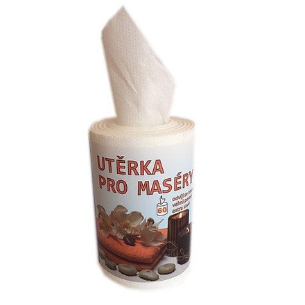 Papírenské zboží - Utěrka pro MASÉRY 1vrstvá 17cm/60 útržků/bez dutinky