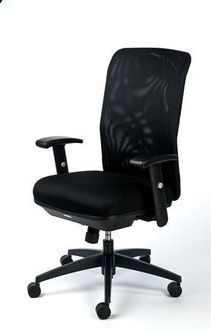 Papírenské zboží - Manažerská židle "Jumpy", textilní, černá, černá základna, MaYAH