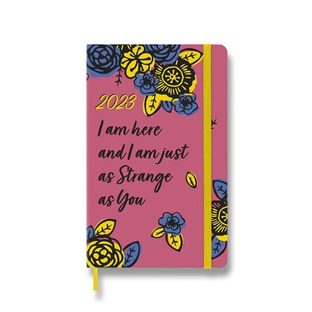 Papírenské zboží - Diář Moleskine 2023 Frida Kahlo Pink, tvrdé desky L, týdenní, růžový