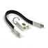 Papírenské zboží - USB kábel (2.0), USB A M - microUSB M, 0.2m, čierny, Logo, blister, kľúčenka