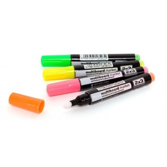 Papírenské zboží - Sada fluorescentních popisovačů na skleněné tabule-4 ks