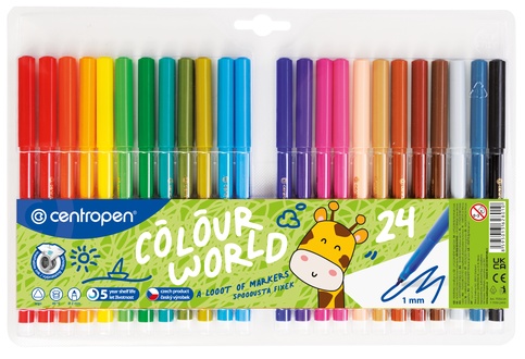Papírenské zboží - Popisovač CENTROPEN 7550 sada 24 barev (fixy)
