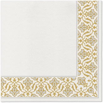 Papírenské zboží - Ubrousky PAW AIRLAID 40x40 cm - Floral Frame Silver [50 ks]