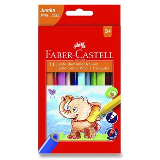 Papírenské zboží - Pastelky Faber-Castell 116524 Extra Jumbo 24 barev + ořezávátko