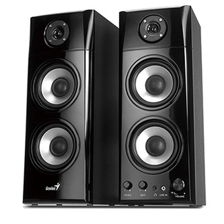 Papírenské zboží - Genius reproduktory SP-HF1800A, 2.0, 50W, černé, regulace hlasitosti, dřevěné