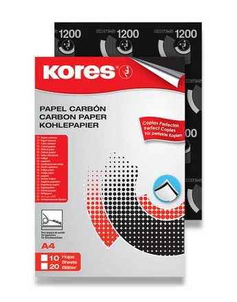 Papírenské zboží - Uhlový papír Kores Carbonet - černý 20 listů