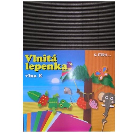 Papírenské zboží - Lepenka E-Welle 260g 34,5 x 24,5cm rovná-černá 10 listů