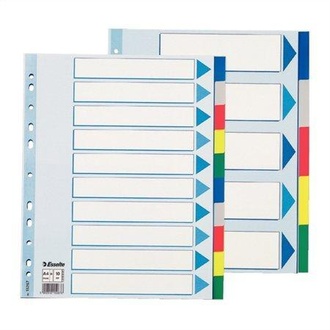 Papírenské zboží - Plastové barevné rozlišovače Esselte, A4 Maxi, Mix barev