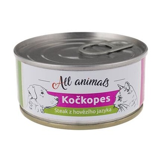Papírenské zboží - ALL ANIMALS konzerva KOČKOPES steak z hovězího jazyka, 100 g 
