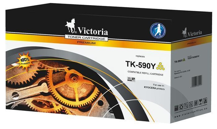 Papírenské zboží - 590 Inkjet cartridge pro tiskárny FS C2026, 2126, žlutá, 5000str., VICTORIA