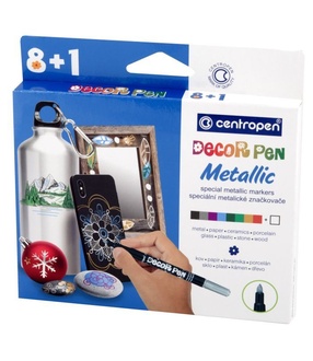 Papírenské zboží - Dekorační popisovač CENTROPEN 2737/9 DecorPen, 9ks Metallic
