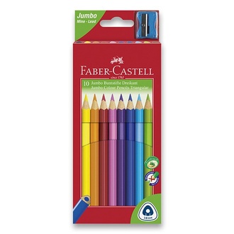 Papírenské zboží - Pastelky Faber-Castell 116510 Junior Triangular 10 barev + ořezávátko
