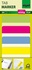 Papírenské zboží - Záložky, mix farieb, fólia, s farebným pruhom, 50 x 38 mm, 4 x 5 ks, SIGEL