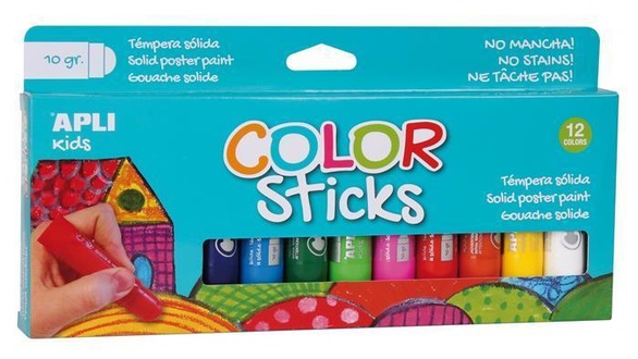 Papírenské zboží - Temperové tyčinky "Kids", 12 různých barev, APLI