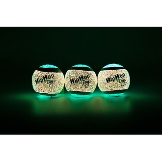 Papírenské zboží - Balení-neonový ve tmě svítící tenis. míč pískací 5 cm (3 ks/bal) HIPHOP DOG
