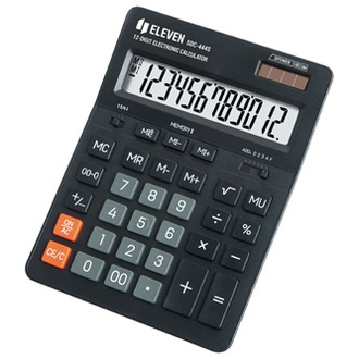 Papírenské zboží - Eleven kalkulačka SDC444S, černá, stolní, dvanáctimístná, duální napáj, ení