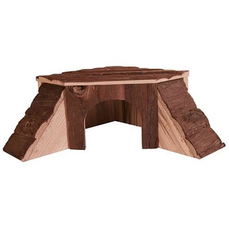 Papírenské zboží - Dřevěný domek rohový THORDIS pro činčilu, morče 35 x 15 x 37/37 cm 