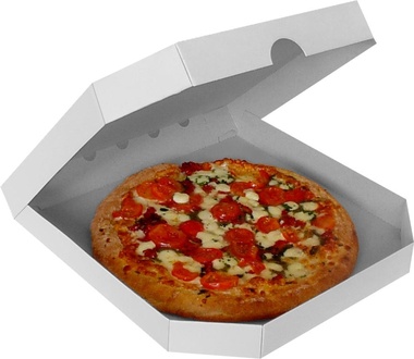 Papírenské zboží - Pizza krabice 28x28x3,5cm bílá [100 ks]