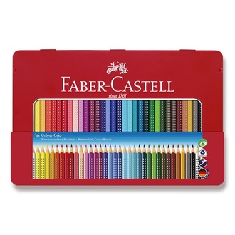 Papírenské zboží - Pastelky Faber-Castell 112435 Grip 2001 plechová krabička, 36 barev