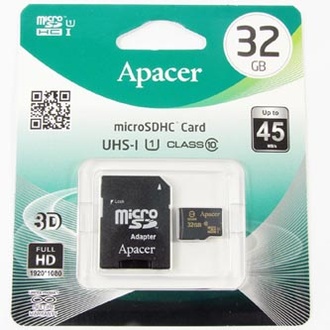 Papírenské zboží - Apacer paměťová karta Secure Digital, 32GB, micro SDHC, AP32GMCSH10U1-R, UHS-I U1 (Class