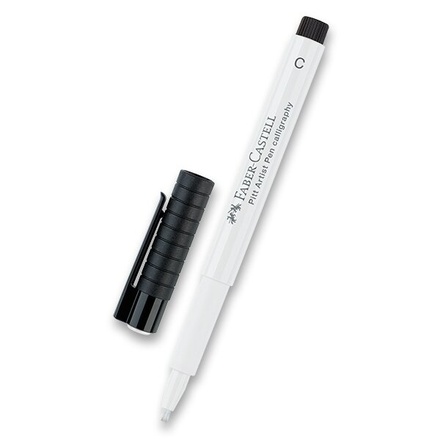 Papírenské zboží - Popisovač Faber-Castell Pitt Artist Pen Calligraphy-bílý