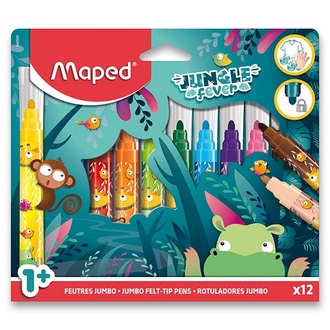 Papírenské zboží - Fixy Maped Jumbo Jungle Fever 12 barev