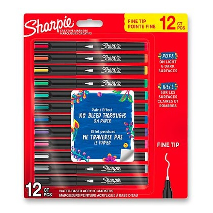 Papírenské zboží - Akrylový popisovač Sharpie Acrylic Marker Bullet Fine - 12 ks