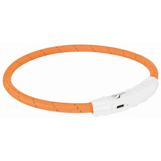 Papírenské zboží - Svítící kroužek USB na krk, oranžový L-XL: 65 cm/ o 7 mm