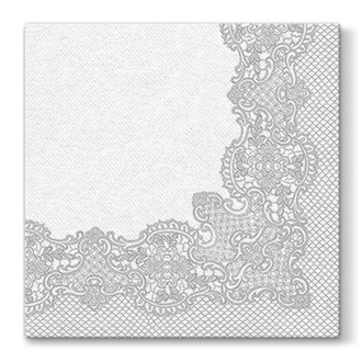 Papírenské zboží - Ubrousky PAW AIRLAID L 40x40cm Royal Lace Silver