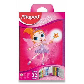 Papírenské zboží - Penál Maped Tatoo - 1patrový, vybavený, motiv Fairy