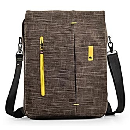 Papírenské zboží - Messenger na notebook 15,6&quot;, hnědá z bavlny, NT005 typ Crown