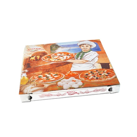 Papírenské zboží - Krabice na pizzu z vlnité lepenky 32,5 x 32,5 x 3 cm [100 ks]