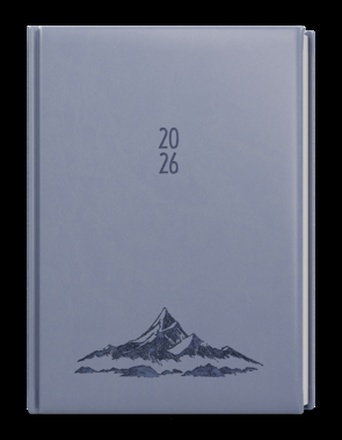 Papírenské zboží - Denní diář - David - Vivella s ražbou - A5 - holubí šeď - Hory