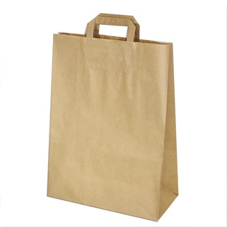 Papírenské zboží - Papírové tašky 32+16 x 39 cm hnědé [50 ks]