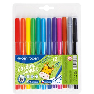 Papírenské zboží - Popisovač CENTROPEN 7550 sada 12 barev (fixy)