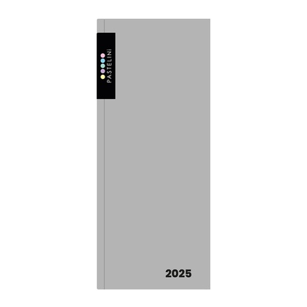 Papírenské zboží - Diář PVC měsíční 2025 PASTELINI šedá