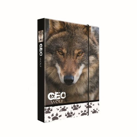 Papírenské zboží - Box na sešity A4 Jumbo GEO WILD Wolf
