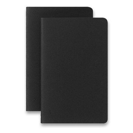 Papírenské zboží - Sešity Moleskine Smart - měkké desky S, linkované, 2 ks, černé