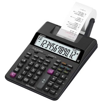 Papírenské zboží - Casio Kalkulačka HR 150 RCE, černá, dvanáctimístná, s tiskem, duální napájení, dvoubarevn