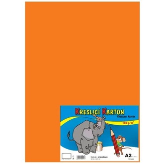 Papírenské zboží - Kreslící karton A2-180g oranžový [10 listů]
