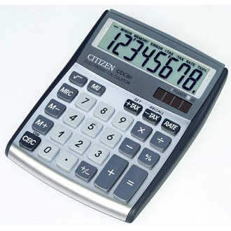 Papírenské zboží - Citizen Kalkulačka CDC80WB, stříbrná, stolní, osmimístná, automatické vypnutí