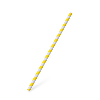 Papírenské zboží - Slámka papírová JUMBO žlutá spirála 25 cm, průměr 8 mm [100 ks]