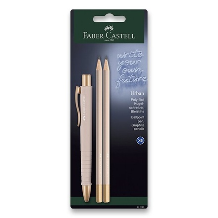 Papírenské zboží - Kuličkové pero Faber-Castell Poly Ball Urban Gold sada, 3 ks, pale rose
