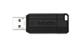 Papírenské zboží - USB flash disk PinStripe, čierna, 64GB, USB 2.0, 10/4MB/sec, VERBATIM
