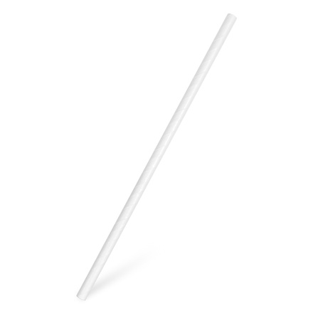 Papírenské zboží - Slámky papírové JUMBO bílé 15 cm, průměr 8 mm BIO [100 ks]
