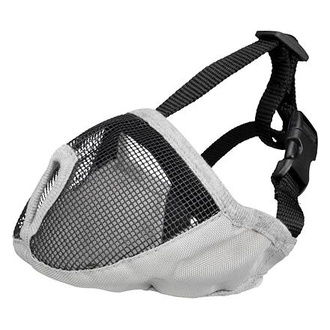 Papírenské zboží - Náhubek pro krátkonosá plemena, polyester  S , 23 cm, šedý 