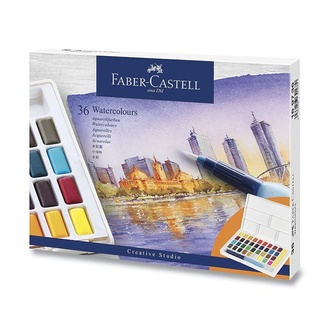 Papírenské zboží - Vodové barvy Faber-Castell 169736 s paletkou 36 barev
