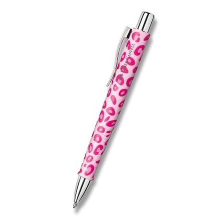 Papírenské zboží - Kuličkové pero Faber-Castell Poly Ball XB Leopard Editon - růžová